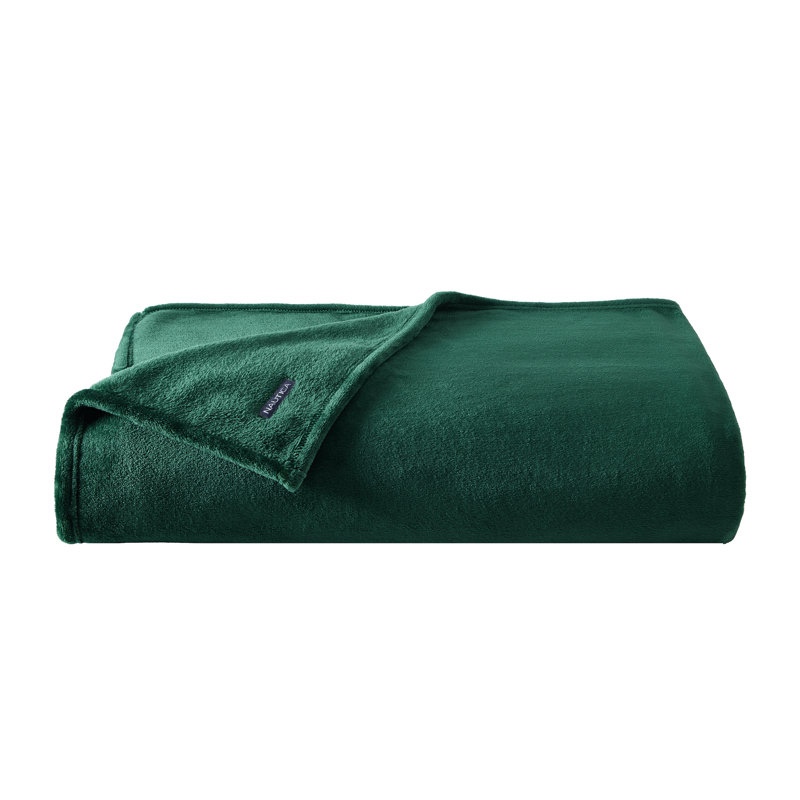Nautica Solid Ultra Soft Plush Fleece Blanket