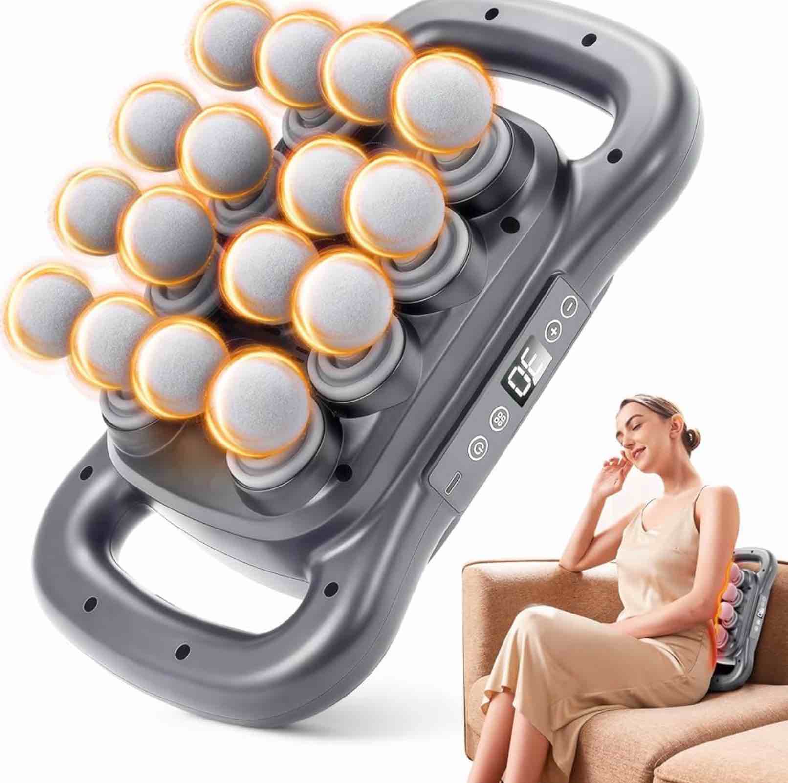 Tykozha 16 Head Massage Gun Deep Tissue Relief with 9 ModesQuiet Percussion Massager for Neck/Back/L