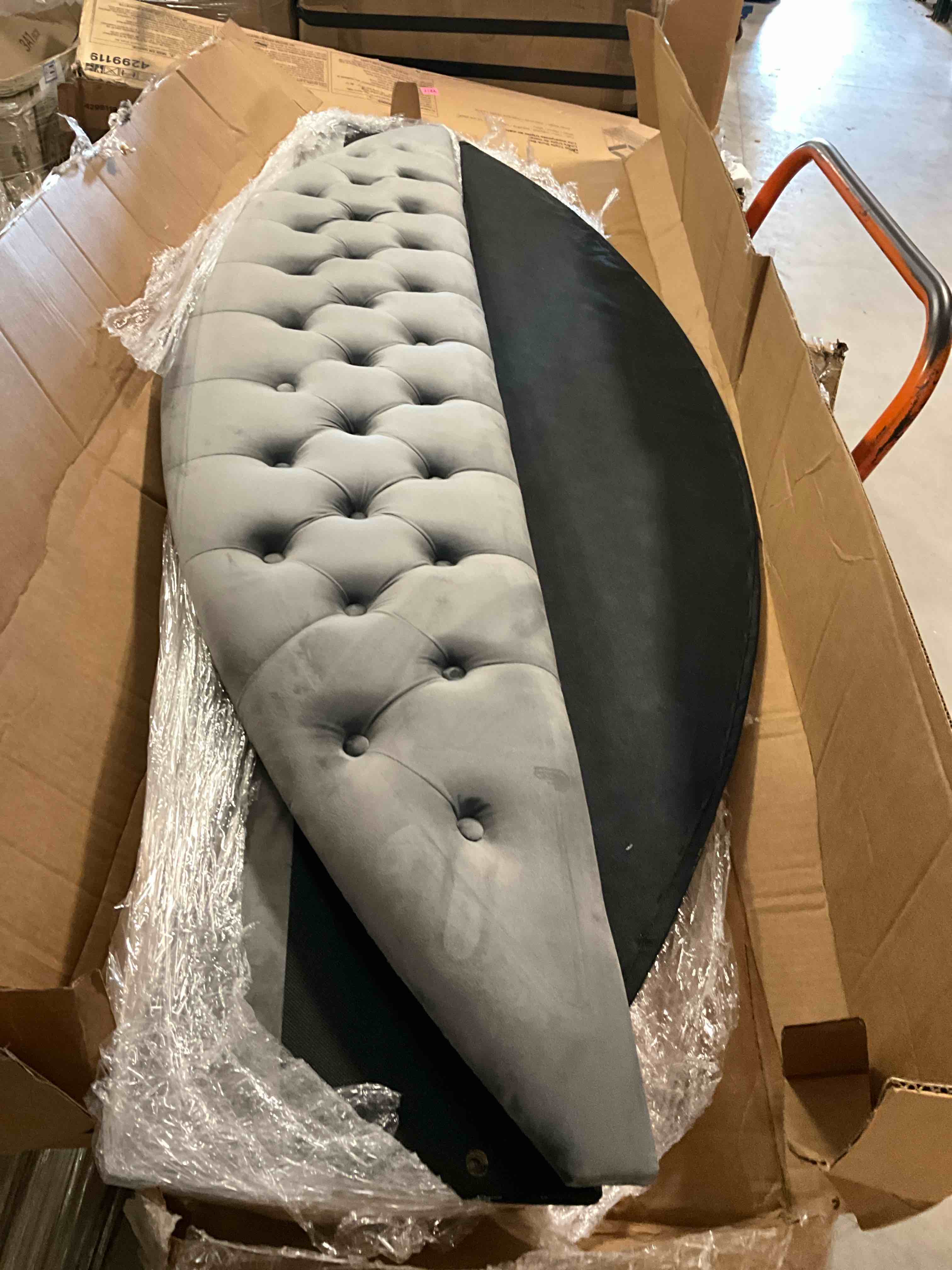 Grey Semi Round Headboard Piece