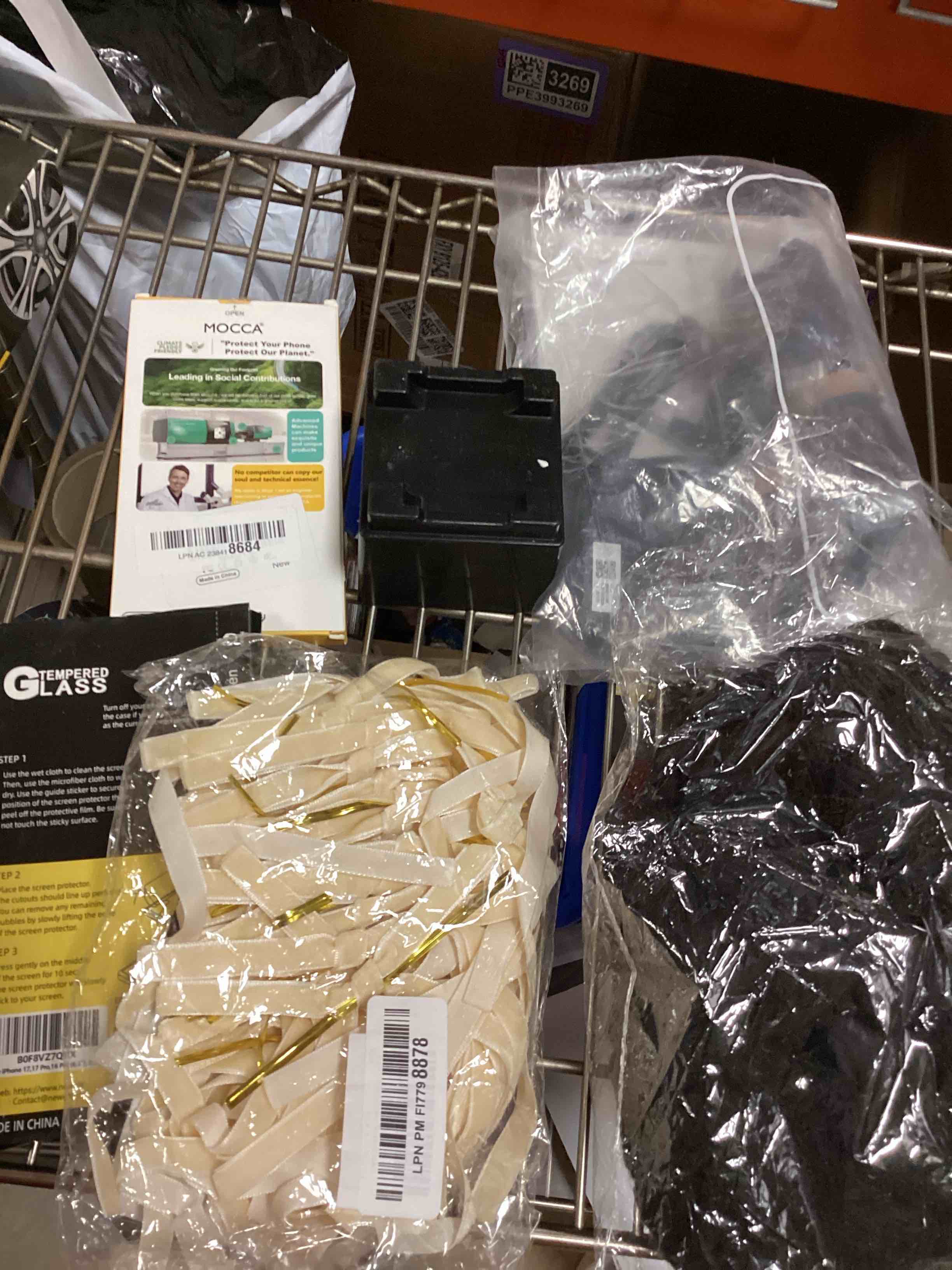 Assorted items Protectors for phone, bows for decoration and cable