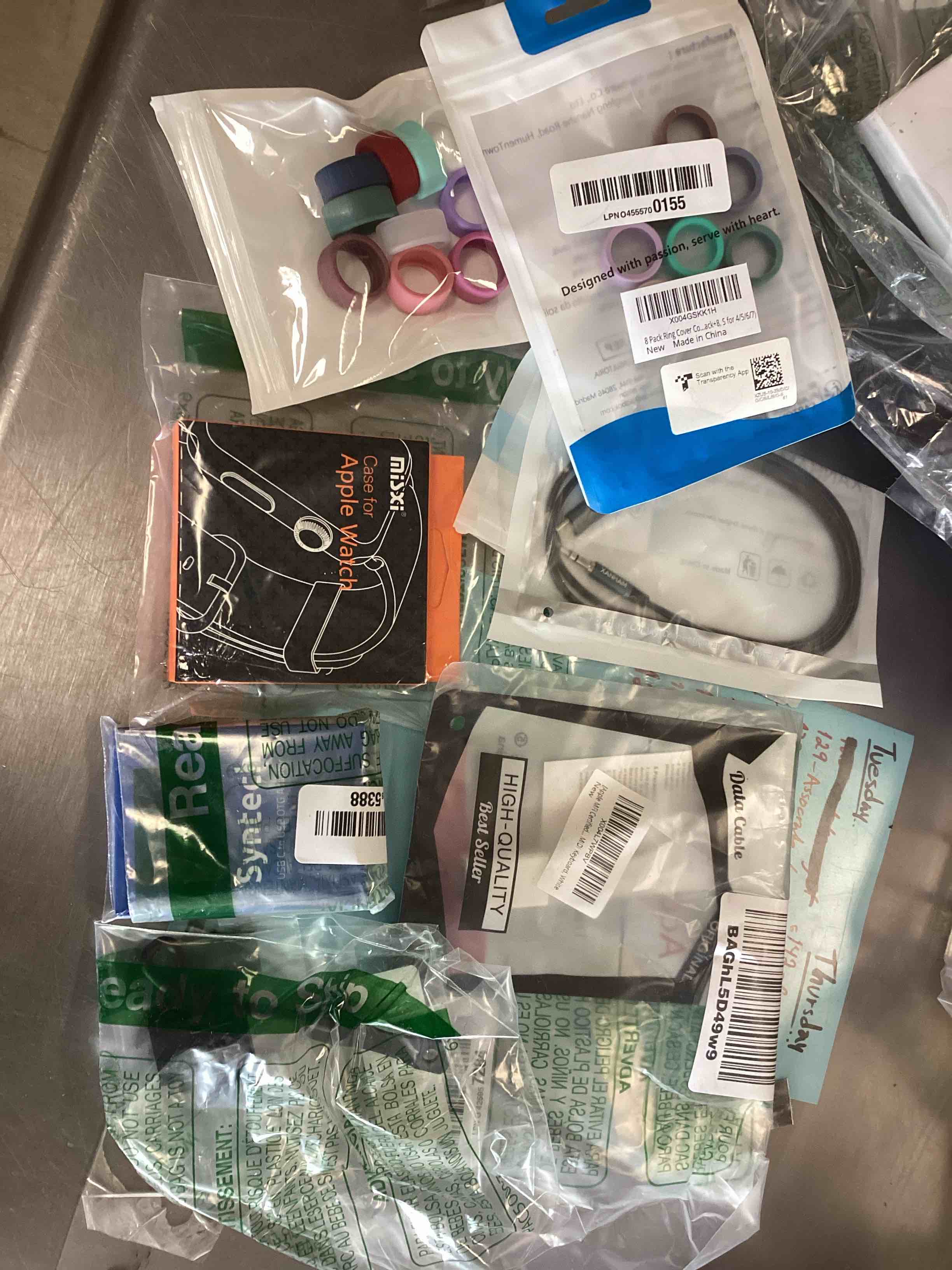 Assorted items, Cables  , Case for Apple Watch . 6 pcs 