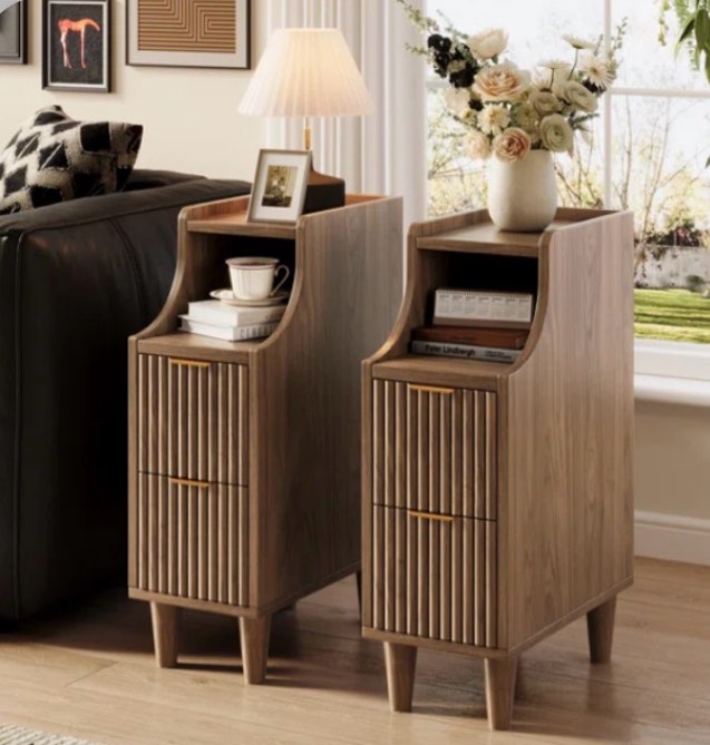 2-drawer Storage Nightstand - Set Of 2 (Set of 2)