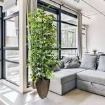96" Faux Ficus Tree in Metal Planter 