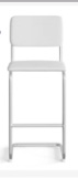 White Wht Linen Counterstool With Chrome Frame 