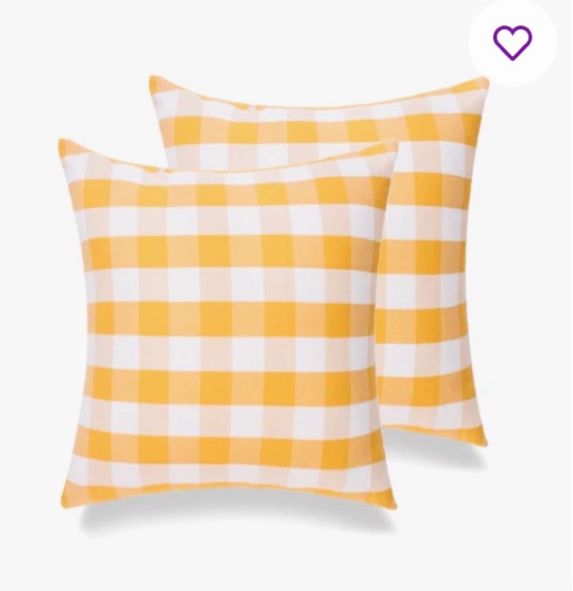 Checkered Cotton Throw Pillow (Set of 2) 