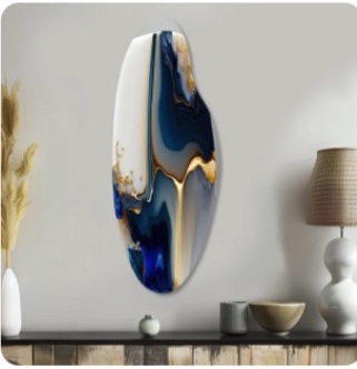 Abstract Geode Gold And Blue Marble Shape I - Abstract Marble Cun