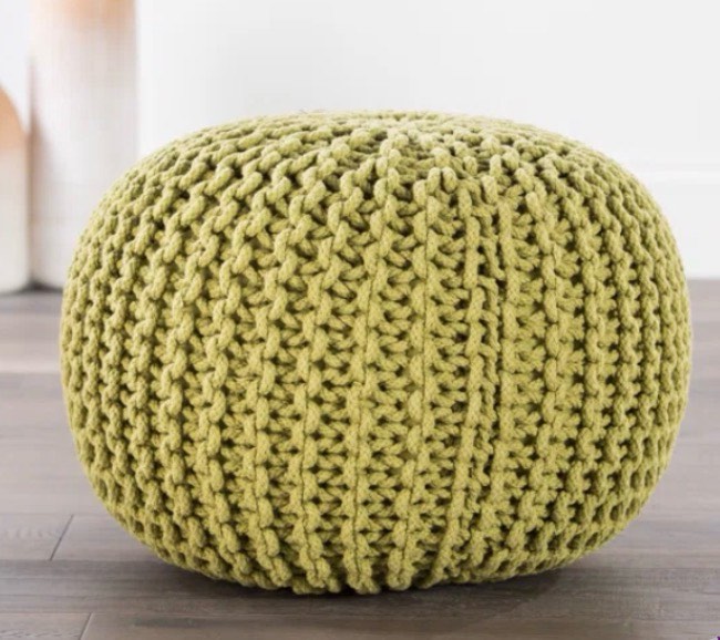 Anely 20" Wide Round Pouf Ottoman 