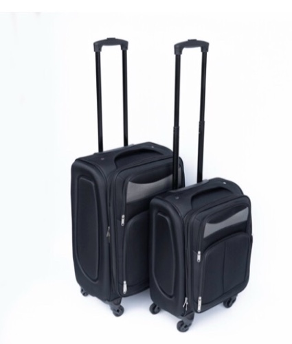 20+24) Two-piece suitcase suitcase set Oxford trolley case without password lock universal wheel BLACK W2710P242574