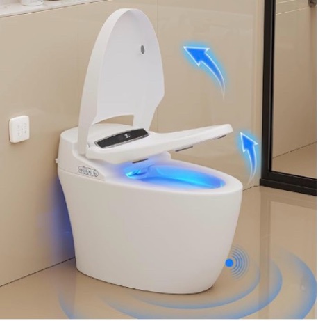 Smart Toilet With Heated Seat And Night Light, Tankless Toilets For Bathroom, Modern One Piece Toilet Standard Comfort Height Toilet With Auto Flush, Auto Open Closed 