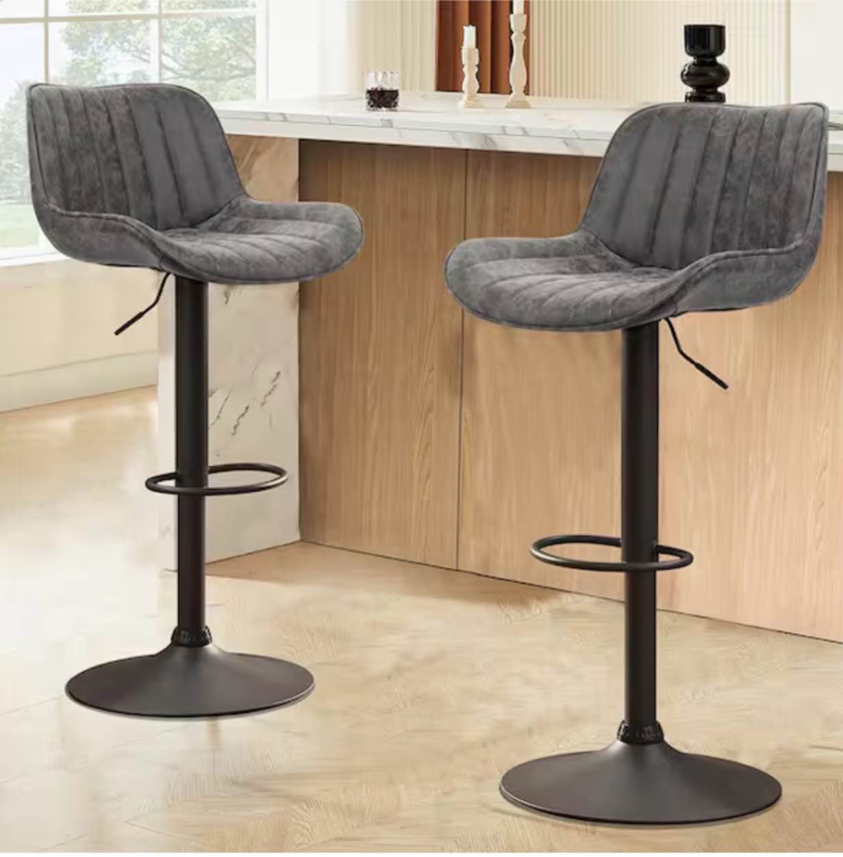 SWIVEL  ADJUSTABLE BARSTOOL SET 2 
