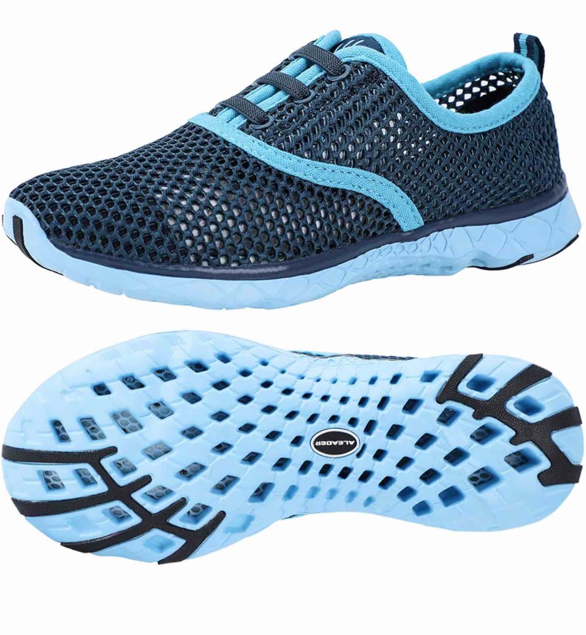 ALEADER Women's Lightweight Aqua Water Shoes Slip-on Quick Drying Swim Shoes Size 6