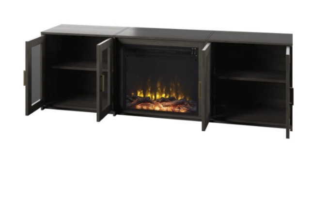 Kropf TV Stand for TVs up to 80™ with Electric Fireplace Included