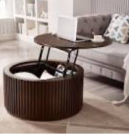  Fluted Round Lift Top Coffee Table With Storage