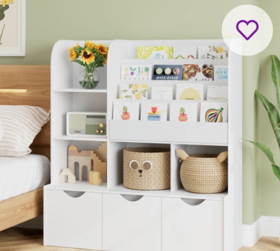 Annyah Toy Storage Organizer with 3 Removable Bins, Baby - Proof 