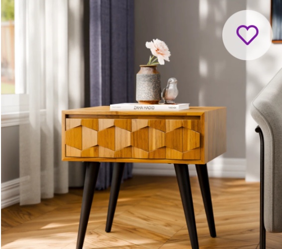 Georgina 1 - Drawer Solid Wood Nightstand