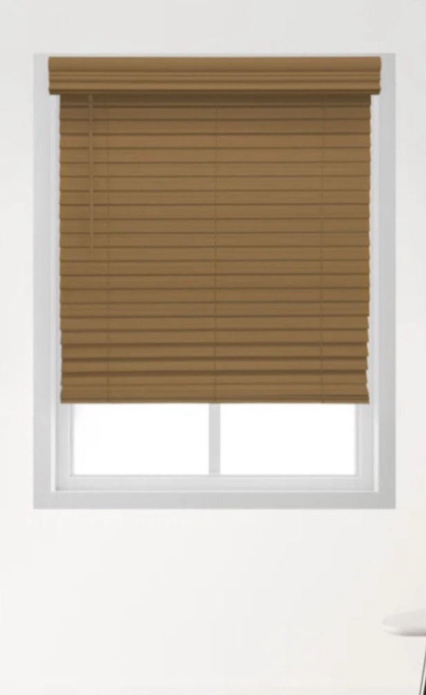 Room Darkening Cordless Faux Wood Blind 36x72in