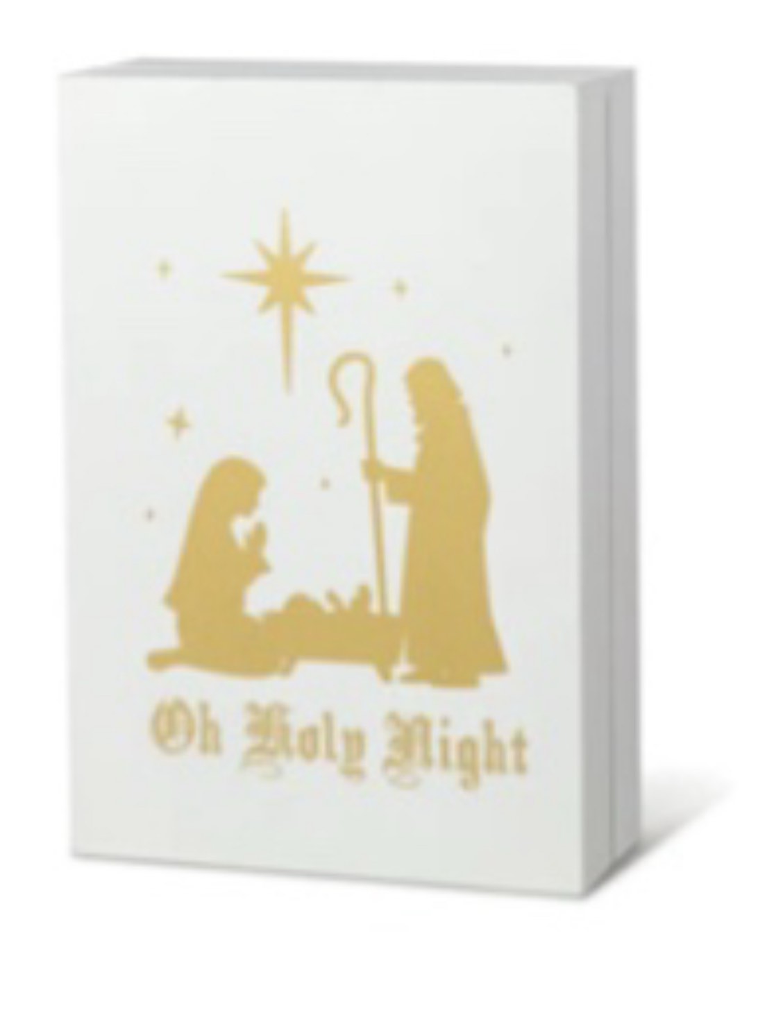 17"L Lighted Wooden Christmas Nativity Advent Calendar Decor 