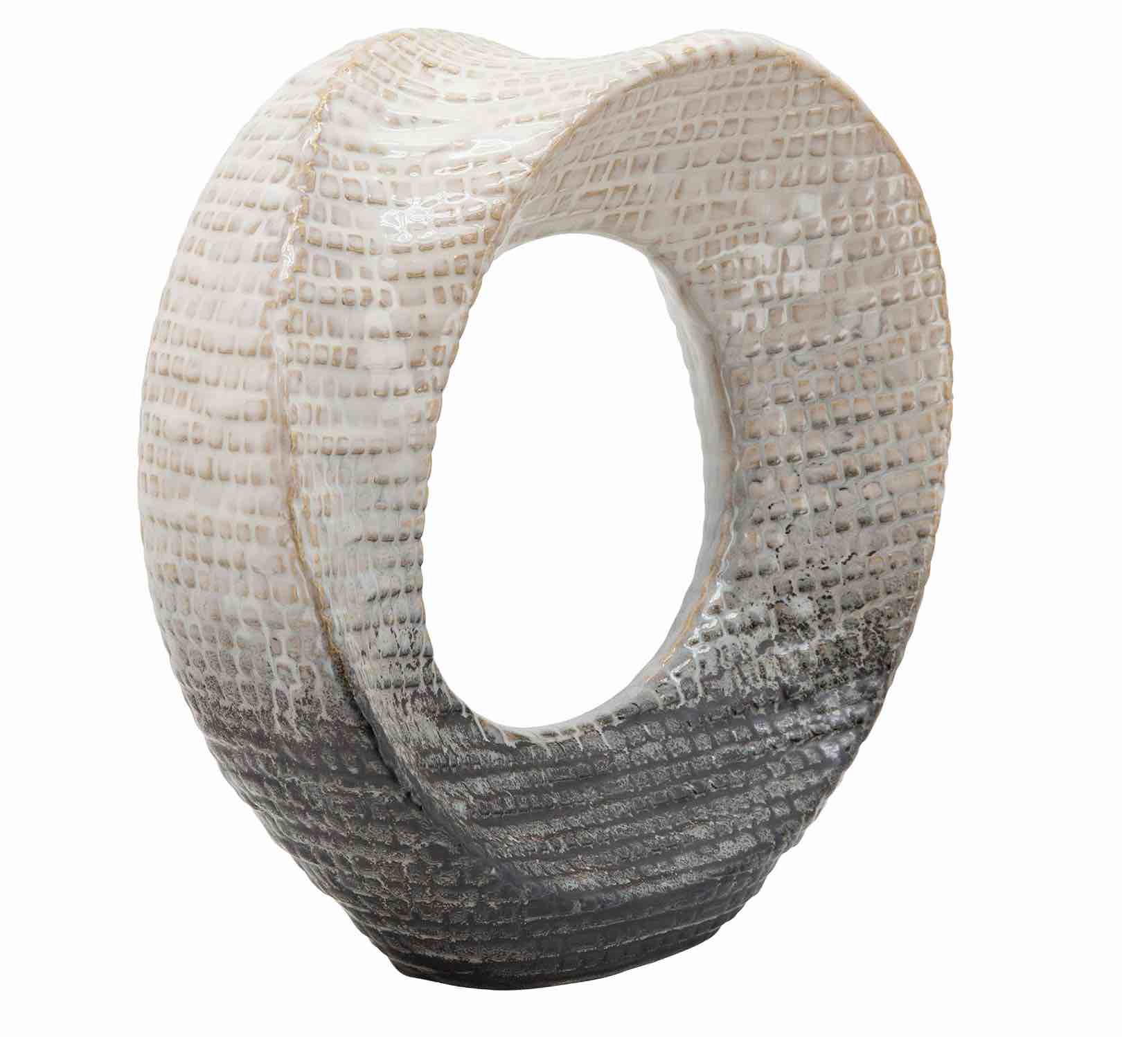 Decorative Sculpture Table Top – Modern Coffee Table Decor, Ceramic & Stoneware Accent Piece for Coffee Tables, Shelves & Living Rooms – Elegant Home Decor, Indoor/Outdoor – 10", Ivory