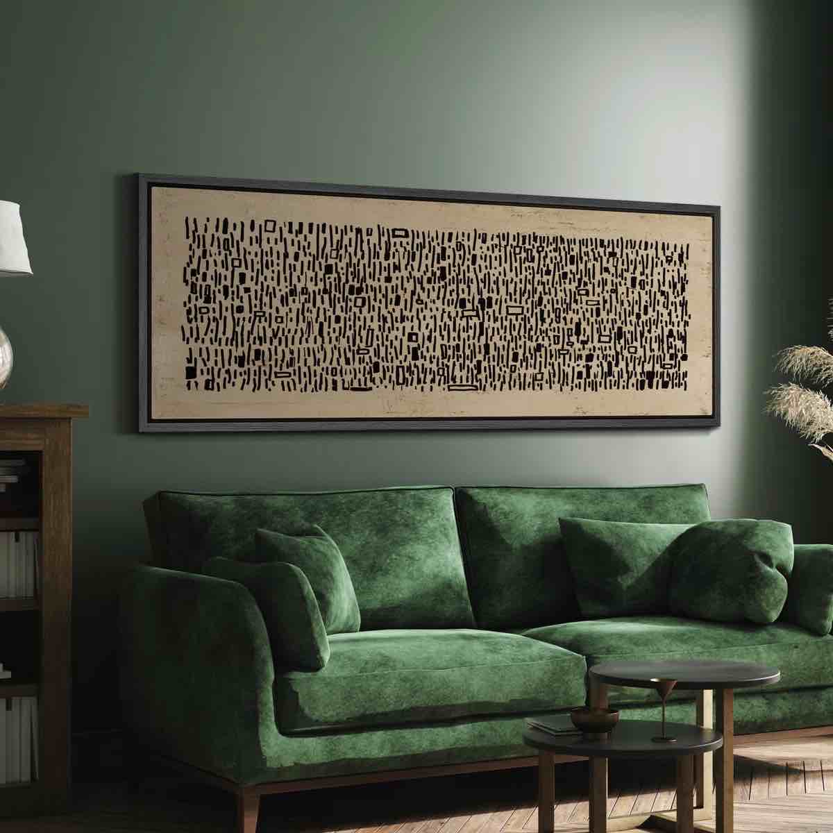 Geometric Line "Abstract Brown Black Wabi Sabi Minimalist Extra Large Framed Artwork Wall Pictures