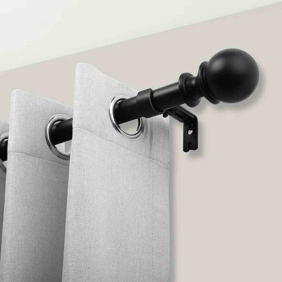 Danikah 1 Inch Curtain Rod Heavy Duty Adjustable Drapery Rods with Ball Finials