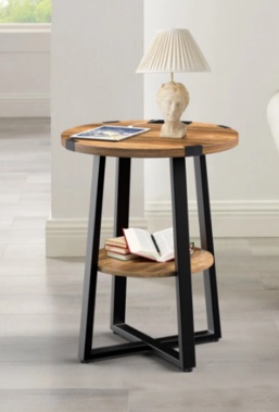 Jalanda 19.7 Tall End Table with 2 USB Ports, 2 Power Outlets, 