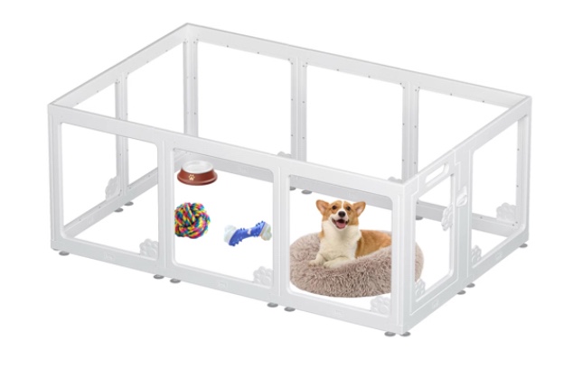 Clear Acrylic Plastic Dog Playpen Indoor For Puppy, cat, rabbit, ferret 12   size 23.6”H 59W X 39.4 D
