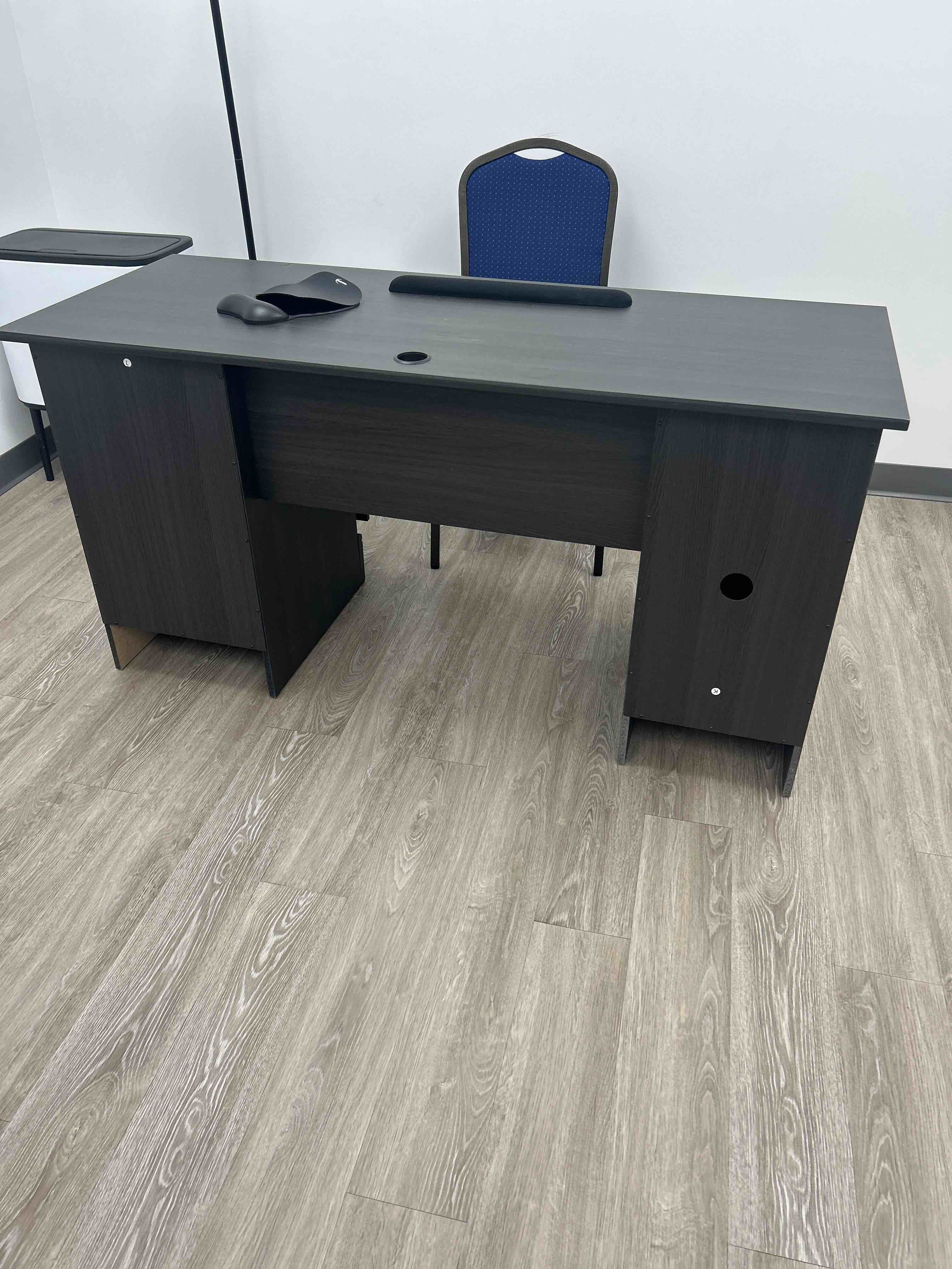 wood laminate 3 drawer 1 door desk