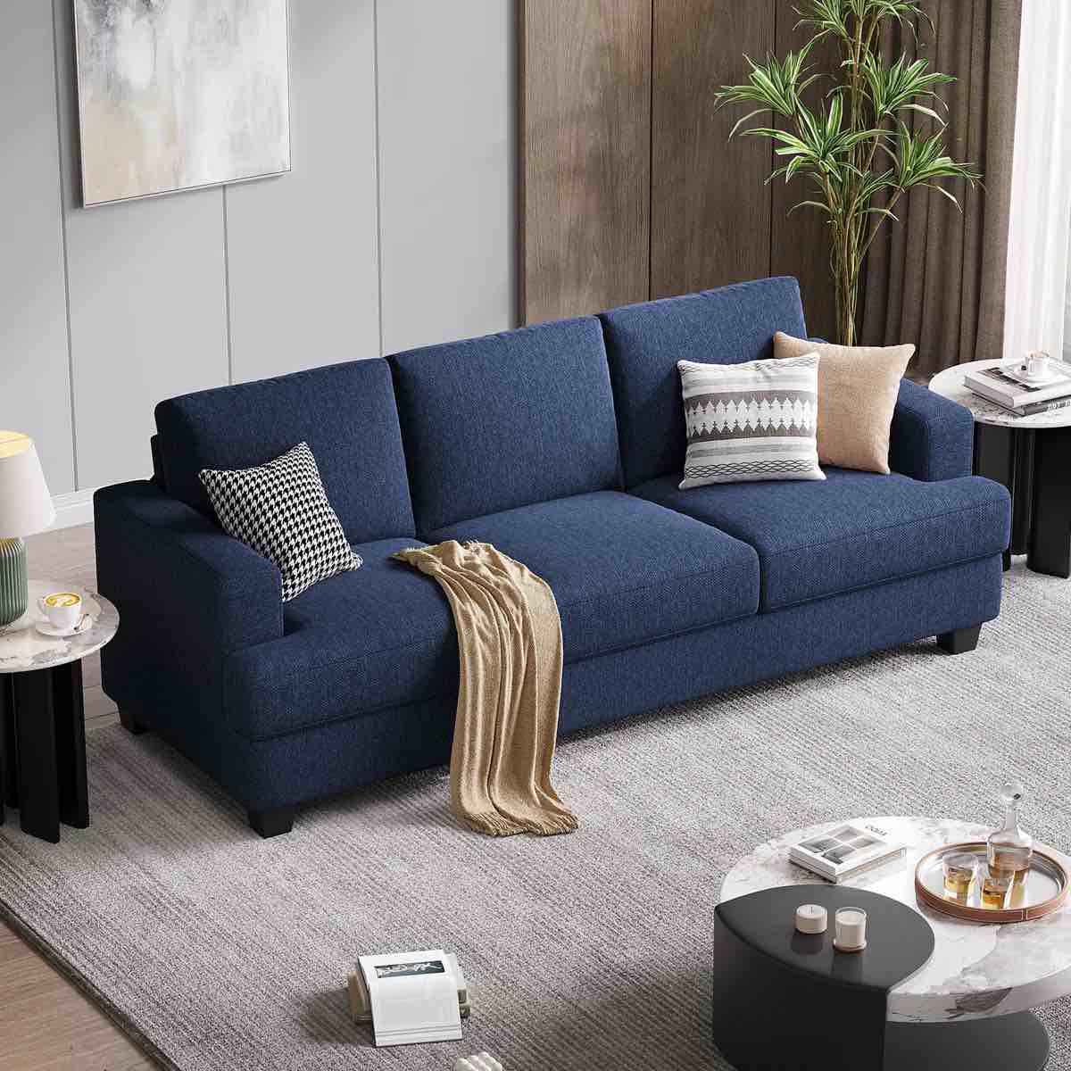 Brooklington Upholstered Sofa 89" Blue