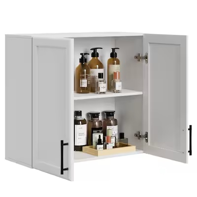 LTMATE 24-in W x 22-in H Wood White Wall-mount Utility Storage Cabinet