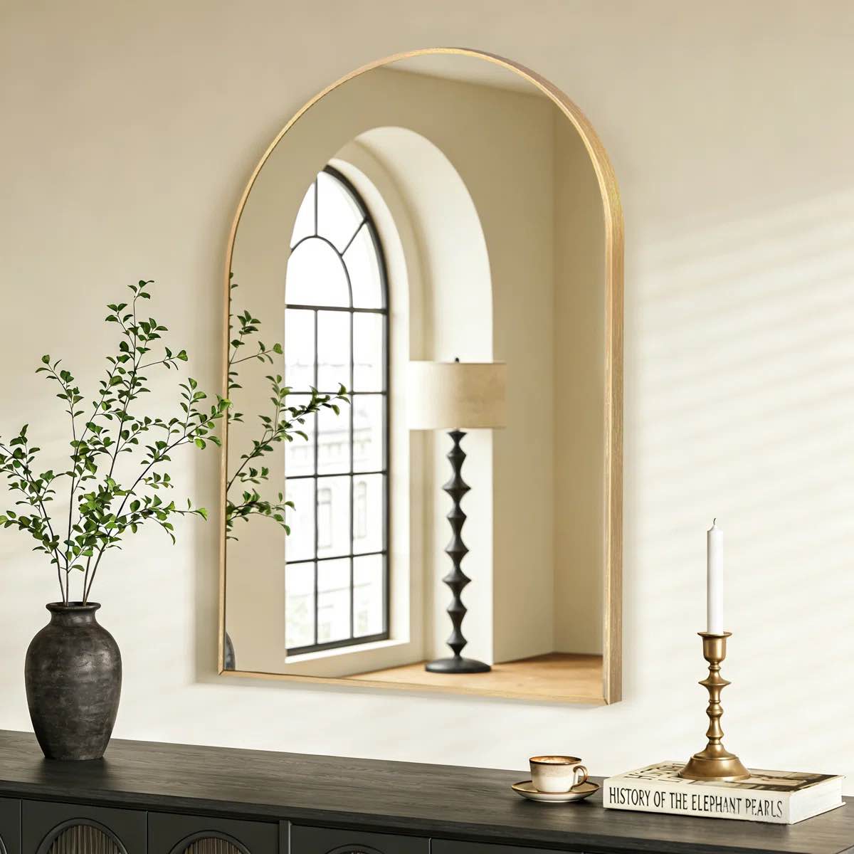 Juny Arched Bathroom Aluminium Arch Wall Mirror