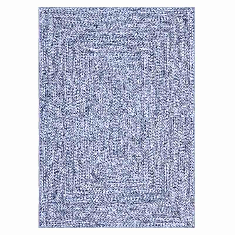 Braided Printed Texture Machine Washable Rug with Rubber Backing for Living Room Non-Slip Dining Room Rug Easy-Cleaning Floor Carpet for Bedroom