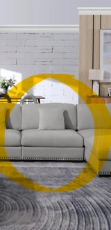 Chenille Cloud Sectional Couch Light Gray