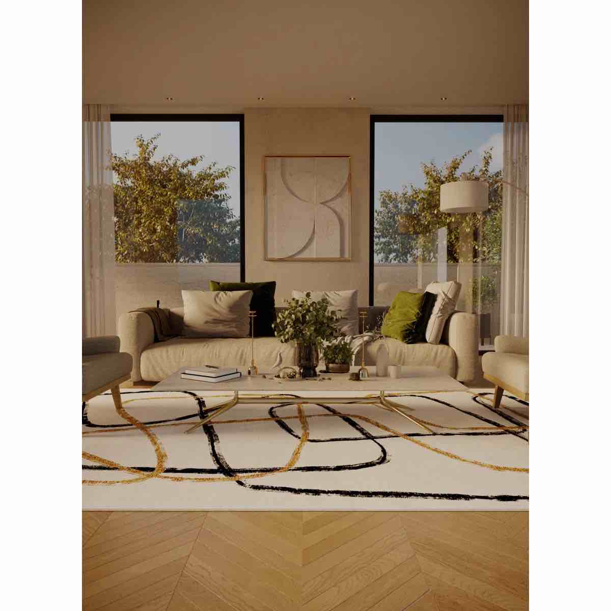 Moresby Hand Loomed Washable Abstract Indoor Rug