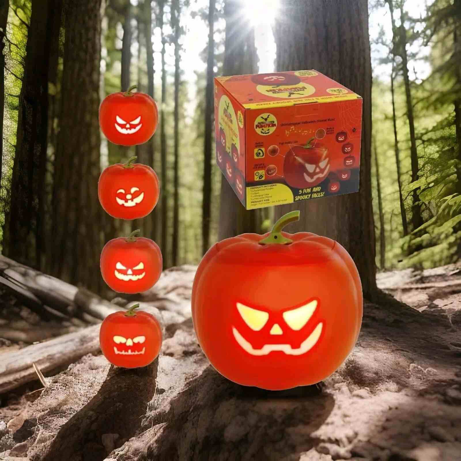 Automated Pumpkin With Music And 5 Fun And Spooky Faces 