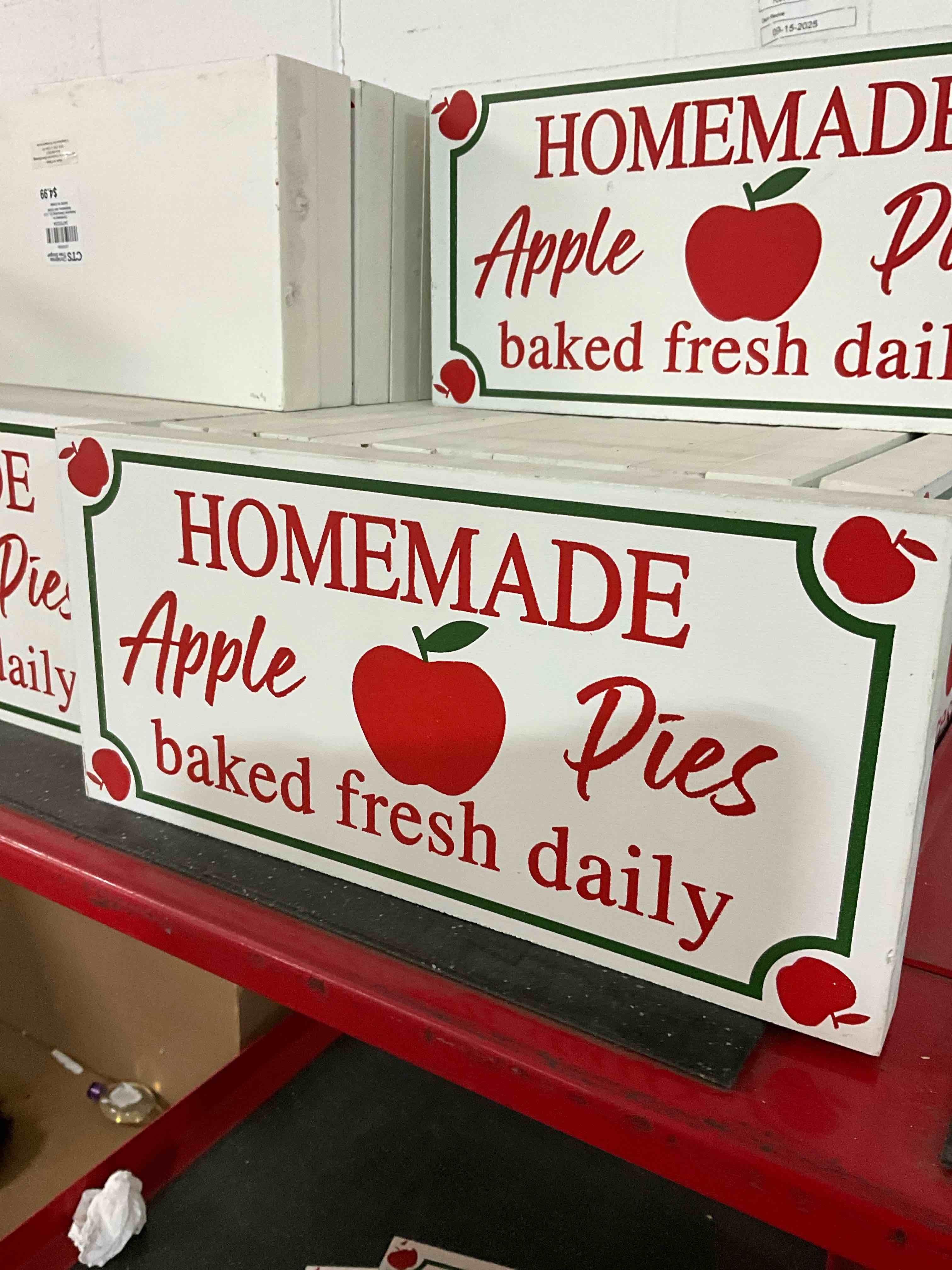 CTS “HOMEMADE Apple Pies Baked Fresh Daily” Sign 