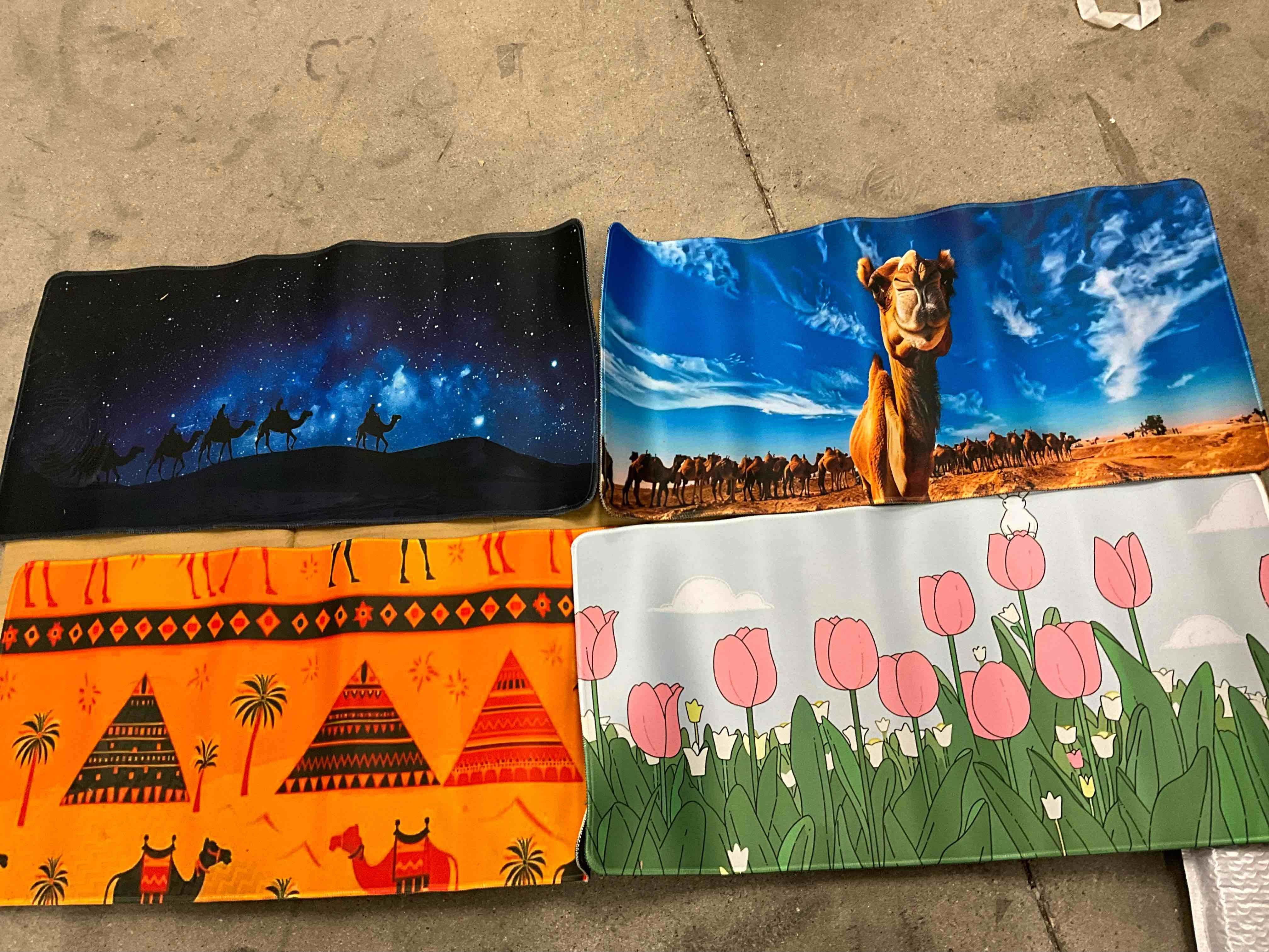 Assorted 5 Pack Large Mouse Pad (Size Around 11” x 22”)