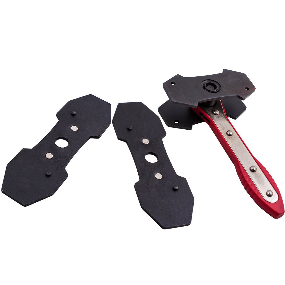 Brake Caliper Ratcheting Piston Spreader Press Tool With Plates
