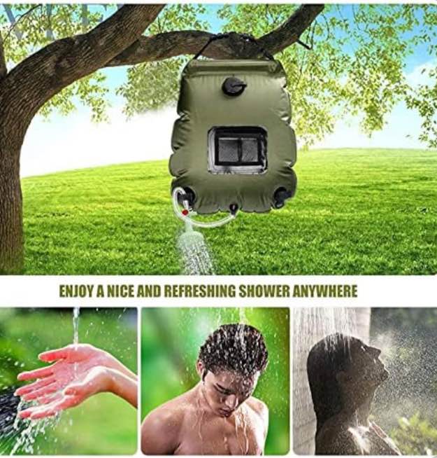 Solar Shower Bag,5 Gallons/20L Solar Heating Camping Shower Bag with Removable Hose and On-Off Switchable Shower Head,Solar Shower for Camping Beach Swimming Outdoor Traveling Hiking
