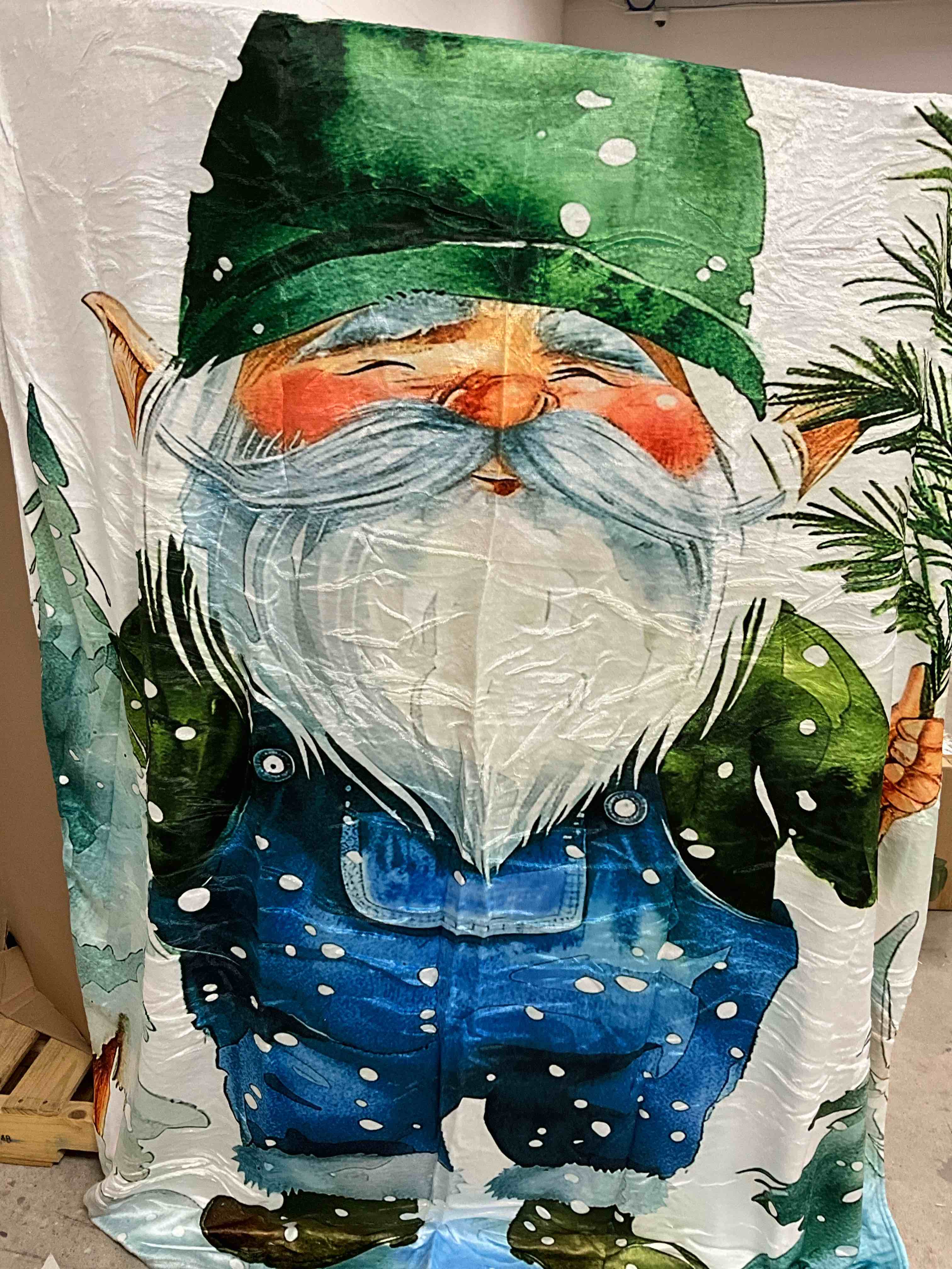 cozy christmas gnome blanket 