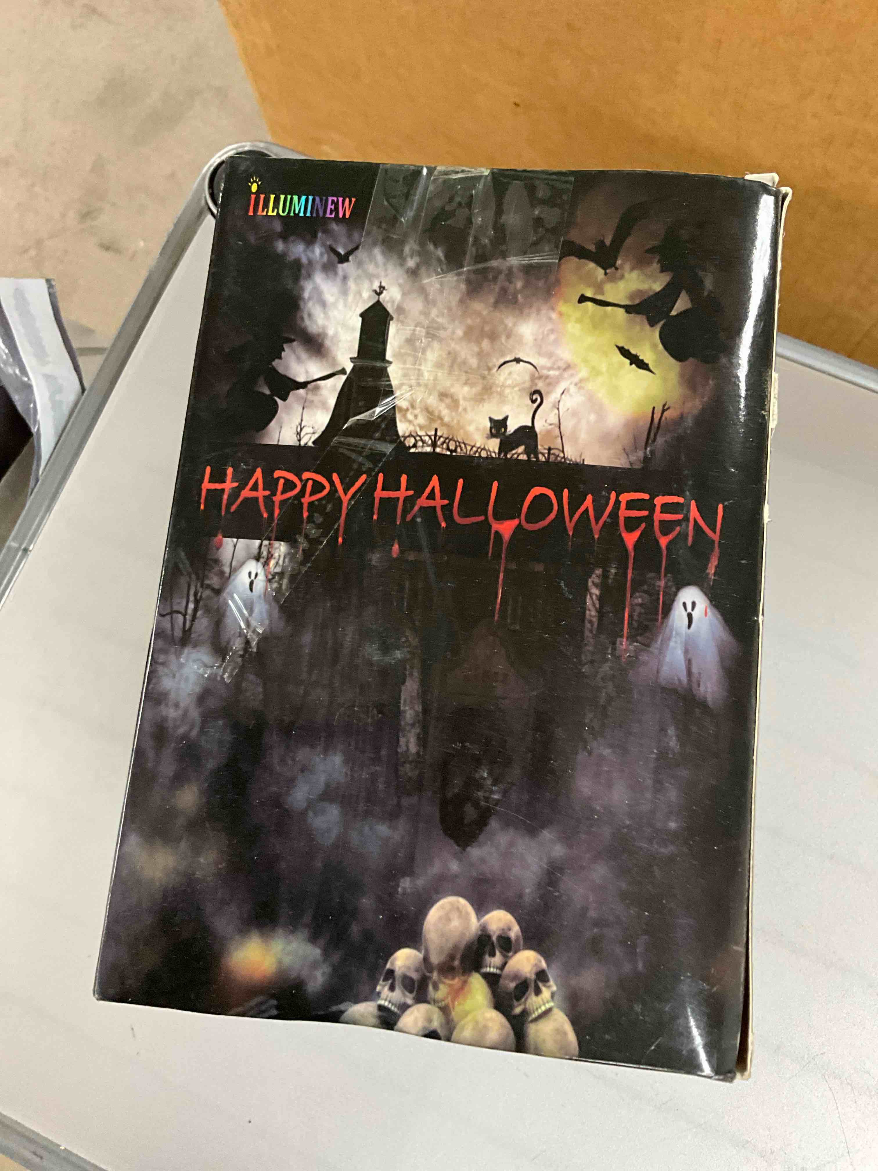 Halloween Skull String Lights, 8.5Ft Outdoor Halloween Decorative Lights with 10 White Ghost Head, C