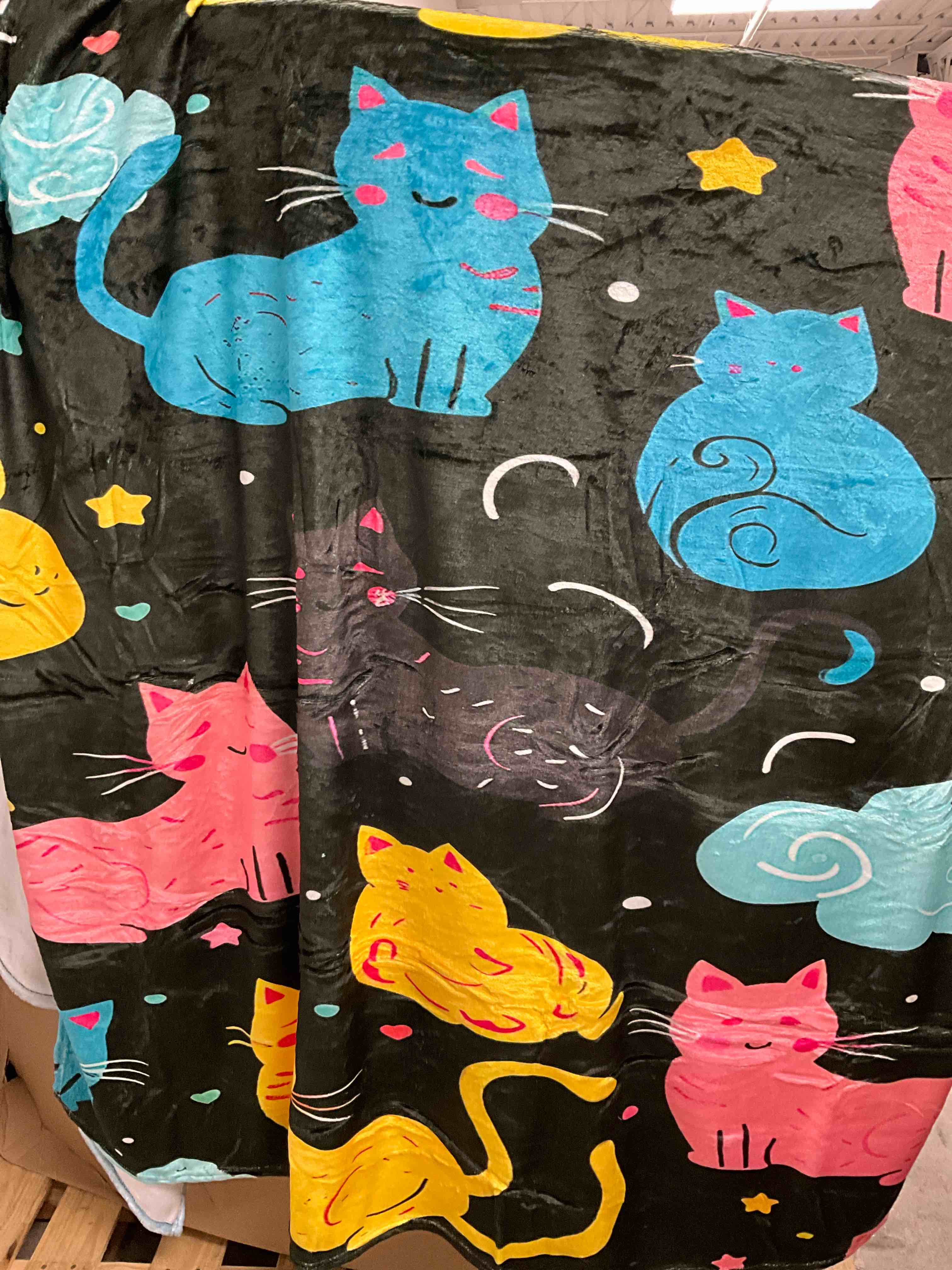 cats flannel throw blanket warm cozy soft