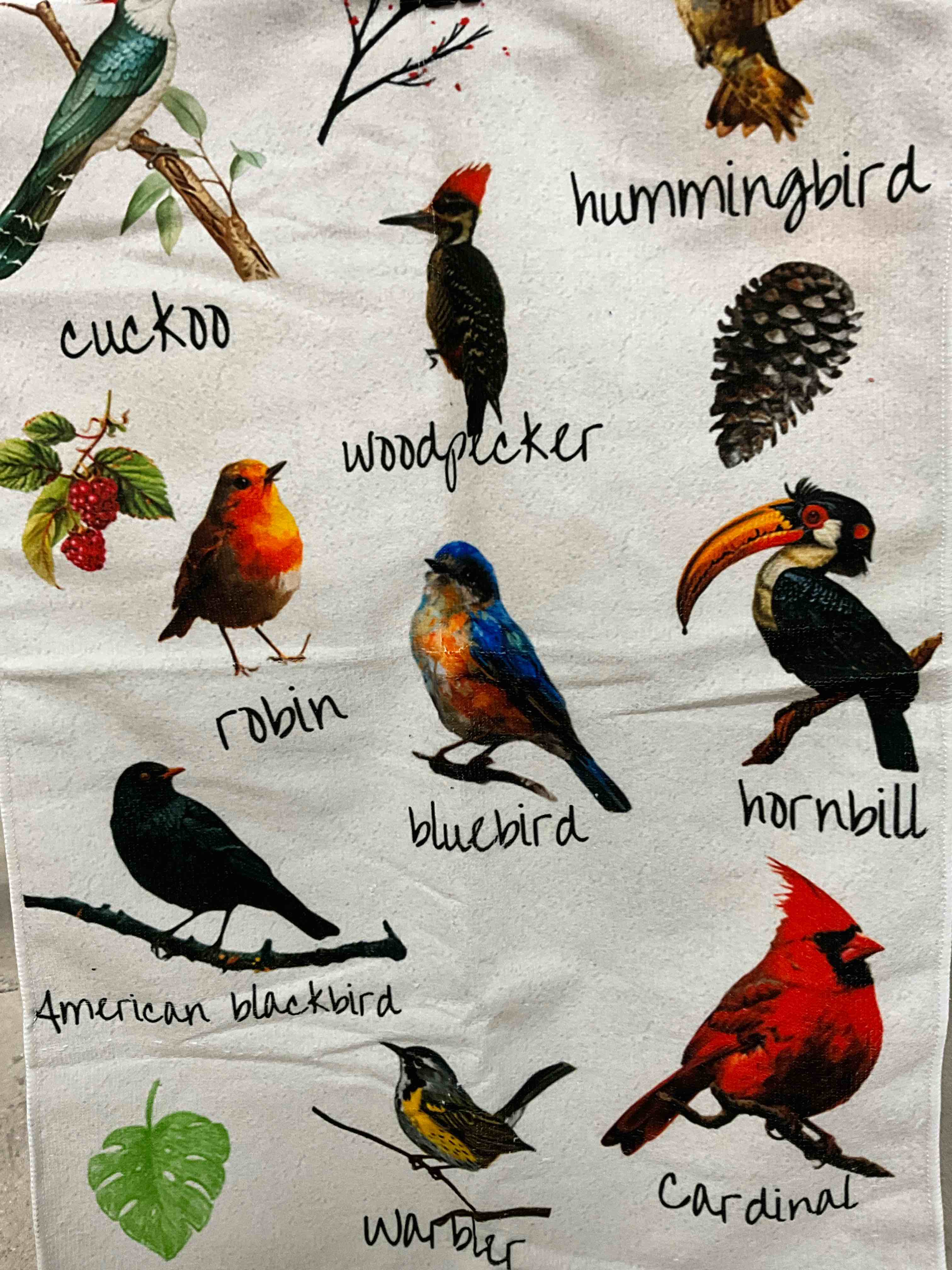 2 pcs Hand Towel Bird, Beautiful Birds Painting Hand Towel Best for Bathroom Kitchen Bath and Hand Towels