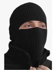  2 in 1 Balaclava Ski Mask Beanie Black 2 pcs