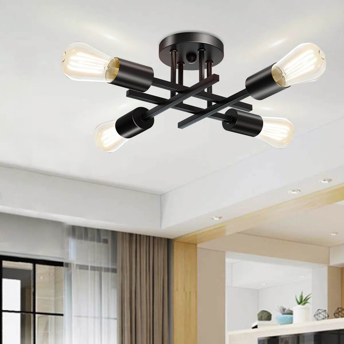 Hannah-Jayne 14.17'' Sputnik Modern Linear Flush Mount