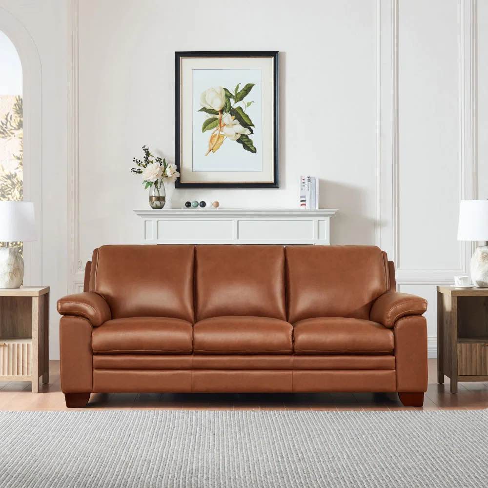 Hukill 84'' Leather Sofa