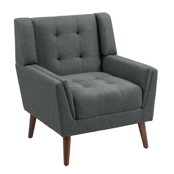 Modern Tufted Armchair Living Room Accent Chair Color Blue