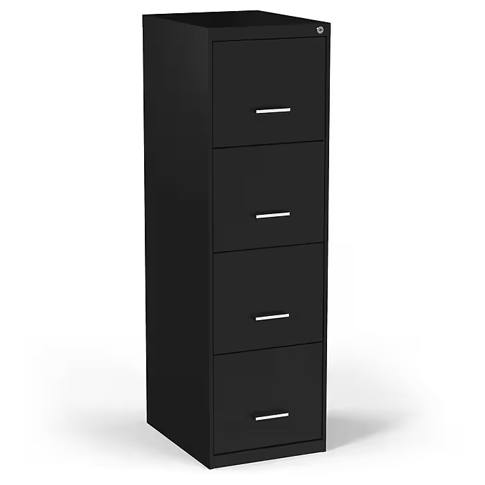 4-Drawer Vertical File Cabinet, Letter Size, Lockable,