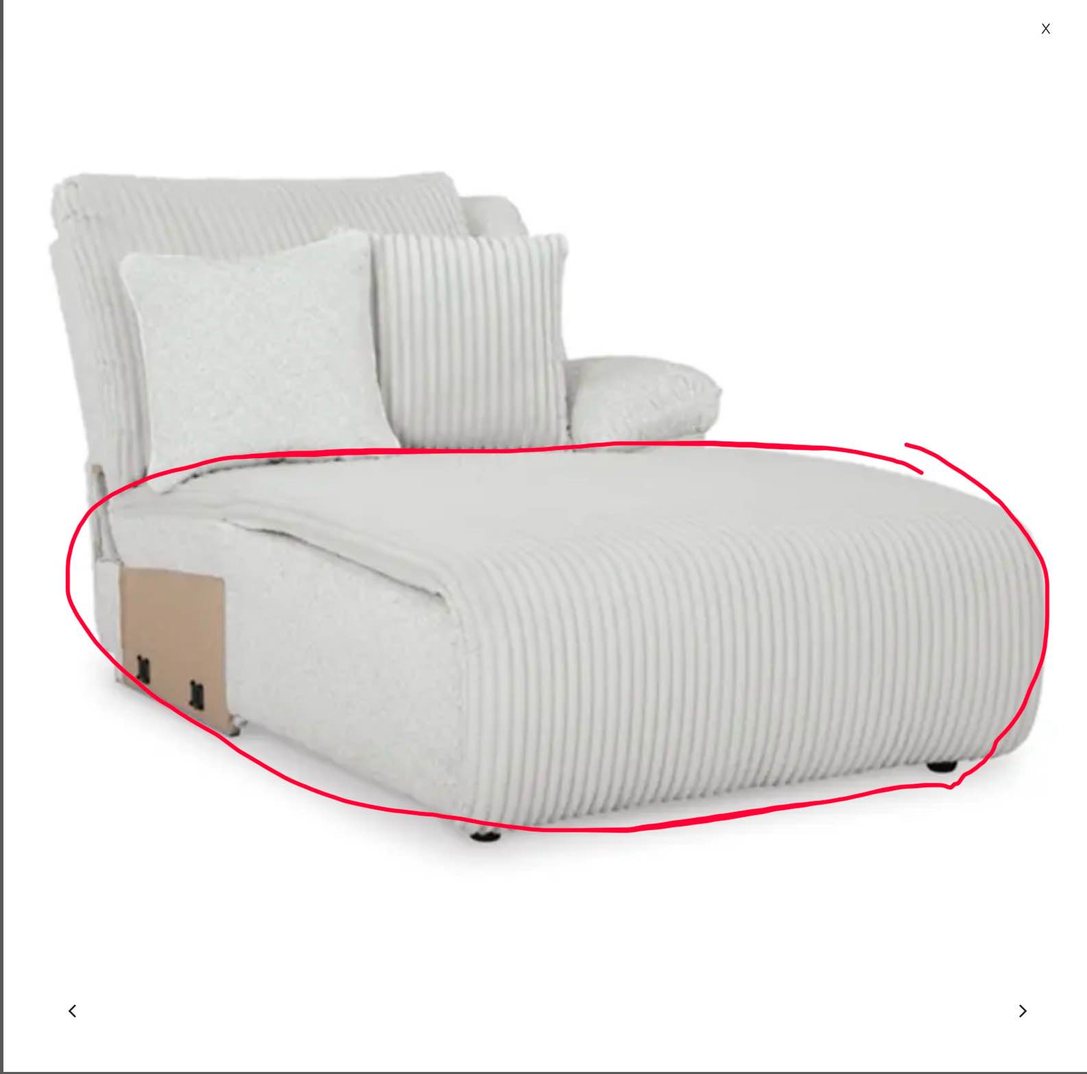 Cream Color Right Chaise