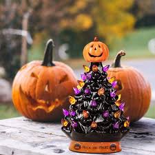 9 inch mini Halloween ceramic tree