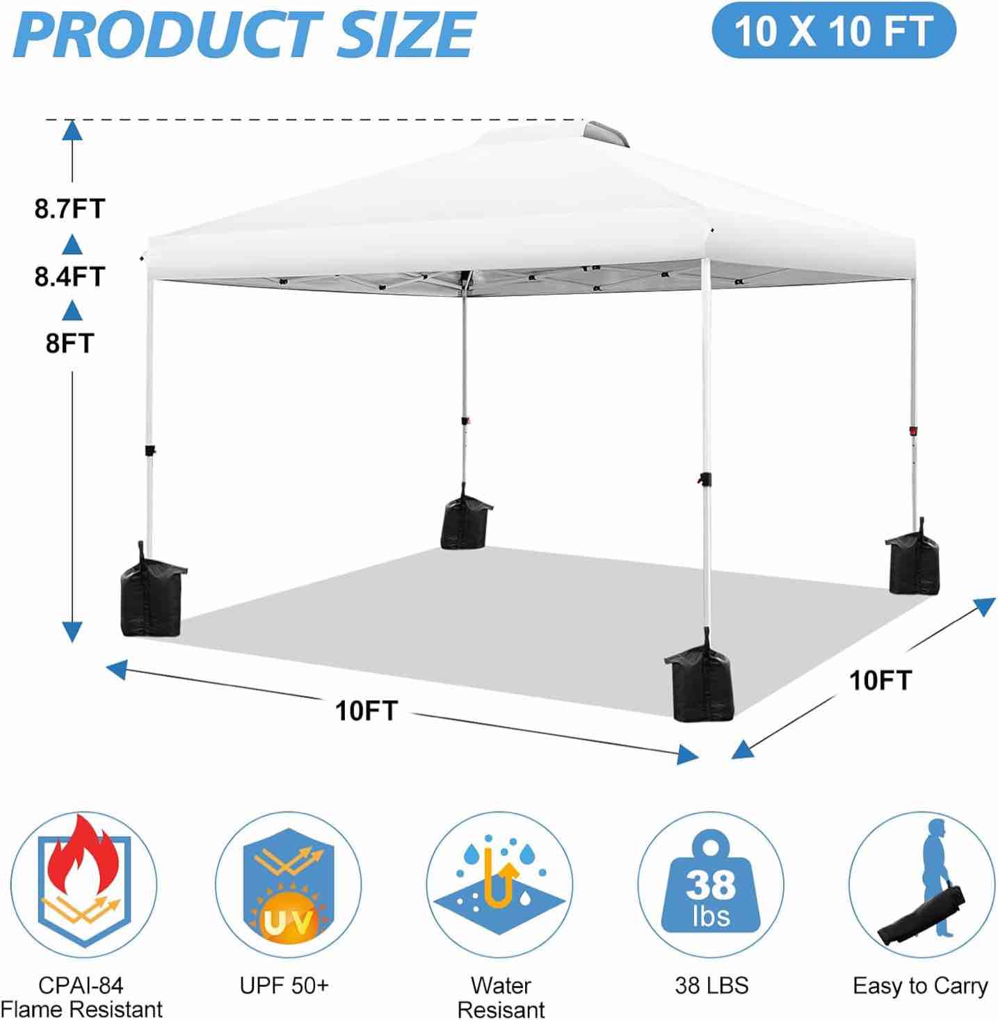 10 x 10 canopy white